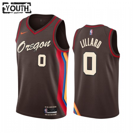 Maglia NBA Portland Trail Blazers Damian Lillard 0 2020-21 City Edition Swingman - Bambino